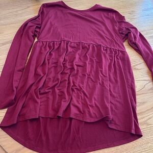 Women's Burgundy Long Sleeve Top